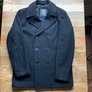 Vince Camuto Black Wool Blend Peacoat